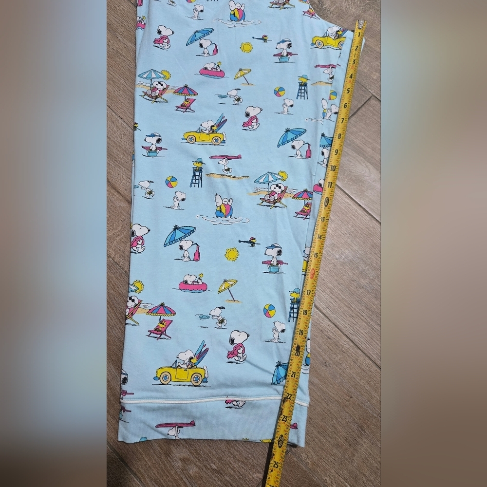 BedHead X Peanuts Blue Surf Sand Beach Snoopy Print Pajama Set Size Large - Picture 12 of 12